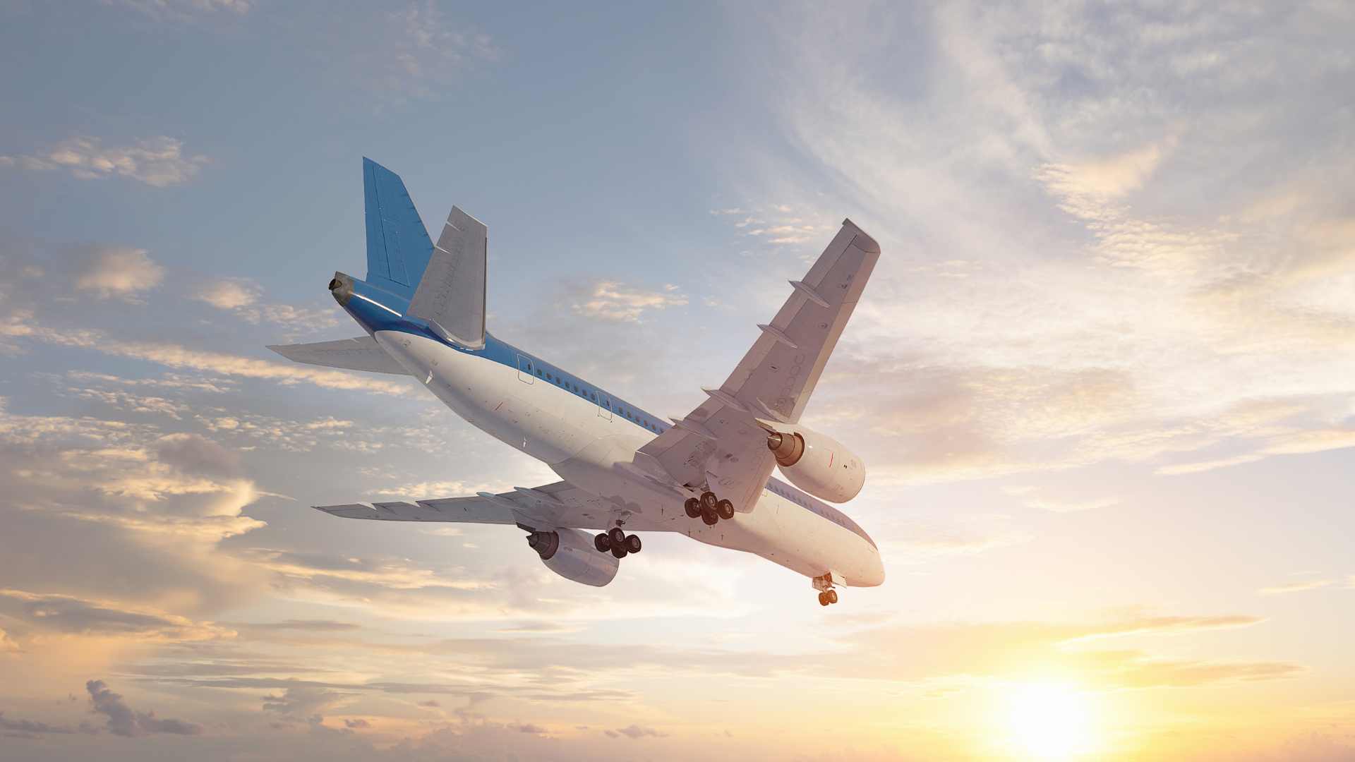 Avion de ligne dans les airs