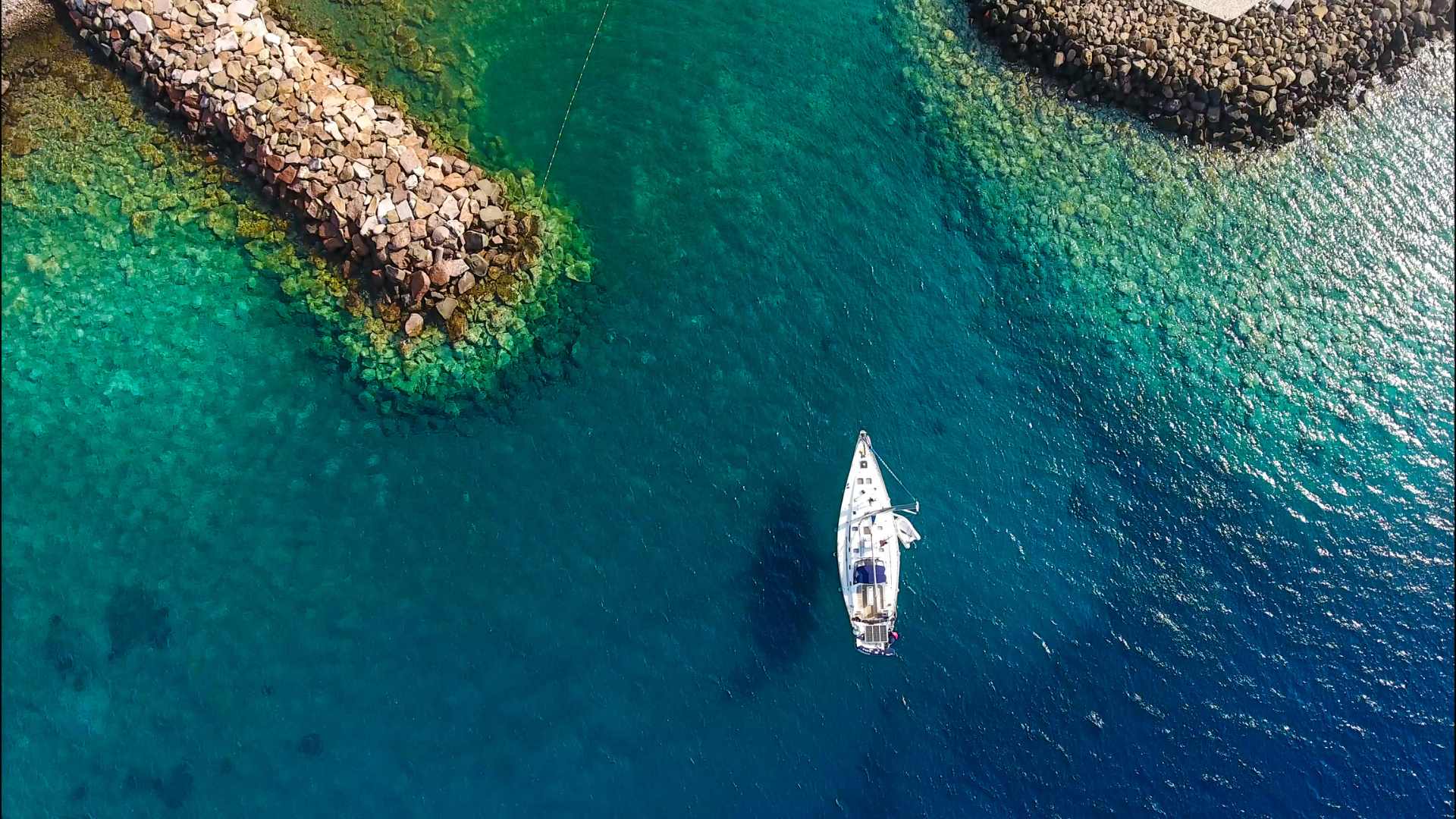 Yacht vue de haut 