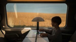 Touriste dans un TGV