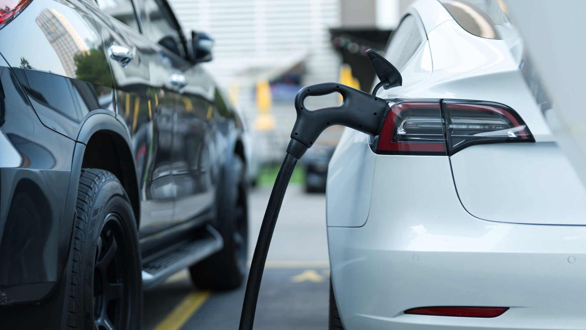 Voiture tesla en charge